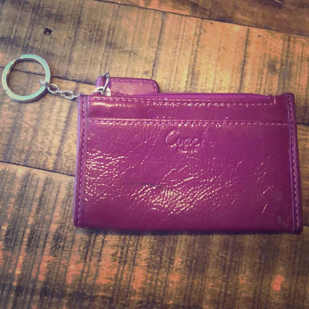 Pink Coach Wallet Keychain